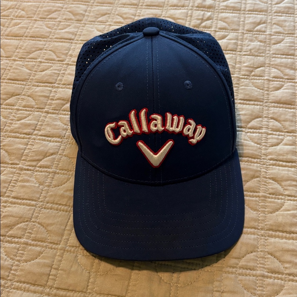 Callaway Golf Cap, Mens S/M, Blue with Mesh Backing, Embroidery, NWOT